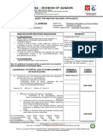 Deped - Division of Quezon: Score Sheet For Master Teacher I Applicants