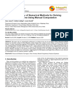 Comparative Study of Numerical Methods For Solving Non-Linear Equations Using Manual Computation