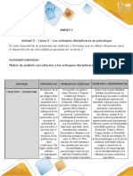 Anexo 1 - Tarea 3 - Los Enfoques Disciplinares en Psicología