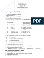 Model Question Class XII Physical Education: Objective Types/MCQ (1 Marks)