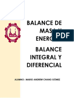 Balances de Masa y Energia