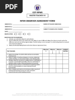 Inter-Observer Agreement Form - MTI-IV 051018