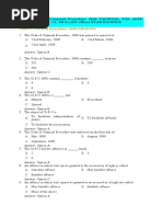 MCQs Code of Criminal Procedure 1898 PAKISTAN