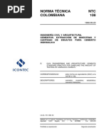 NTC 108 Extraccion de Muestras y Ensayos de Cemento Hidraulico