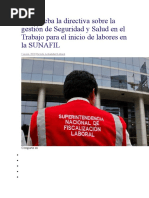 DIRECTIVA Gestion para Seguridad y Salud para El Trabajo