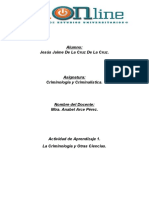 Actividad de Aprendizaje 1. La Criminología y Otras Ciencias