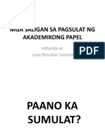 Mga Saligan Sa Pagsulat NG Akademikong Papel