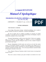 (Christianisme Catholicisme) Boulanger - Manuel D'apologétique Catholique