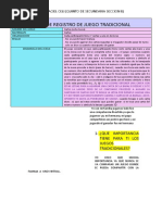 Ficha de Registro de Juego Tradicional