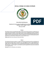 Fuerzas Elásticas y Trabajo en El Plano Inclinado