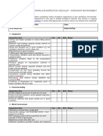 Workplace Inspection Checklist - Workshop Environment