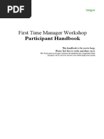 First Time Manager Workshop: Participant Handbook