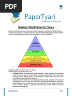 Maslow's Need Hierarchy Theory - Papertyari