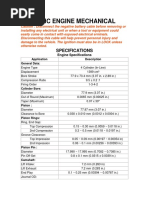 Dohc Engine Mechanical: Specifications