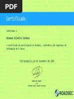 Certificado de Participação No Roadsec