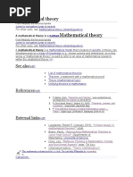 Mathematical Theory Mathematical Theory: See Also