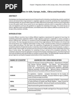 Regulatory Bodies in USA, Europe, India, China and Australia