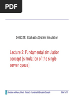 Lecture 2: Fundamental Simulation Concept (Simulation of The Single Server Queue)