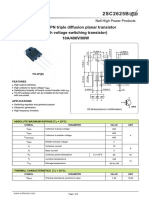 Silicon NPN Triple Diffusion Planar Transistor (High Voltage Switching Transistor) 10A/400V/80W