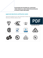 Approved Electrical Marks.