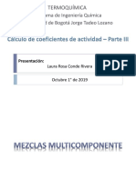 Termoquímica - Cálculo de Coeficientes de Actividad - III - 2019 II