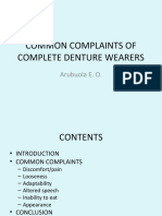 Common Complaints of Complete Denture Wearers: Arubuola E. O