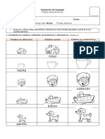 Prueba Aumentativo, Diminutivos, Familia de Palabras