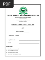 Gisela Nursery and Primary Schools: Holiday Package No. 2 - May, 2020 ART GRADE TWO