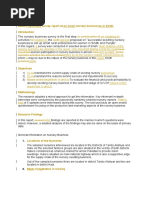 Initial Survey Report of Nursery Business