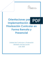 Orientaciones Implementación Priorización Curricular en Forma Remota y Presencial