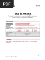 Formato de Esquema de Plan de Trabajo Video Documental