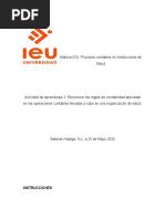 Reconocer Las Reglas de Contabilidad Aplicadas en Las Operaciones Contables Llevadas A Cabo en Una Organización de Salud.