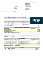 Travel Expense Statement (Simulation) : Itinerary