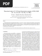 Theoretical Study of C AH Bond Dissociation Energies of HC (@X) R (X O, S, Se R H, CH, CL, NH)