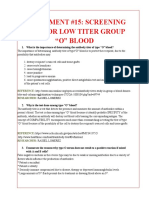 Experiment #15: Screening Test For Low Titer Group "O" Blood