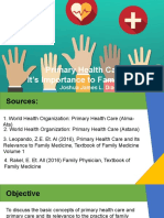 Primary Health Care and Its Importance To Family Medicine