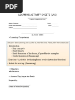 Edited - Englishversion - Learning Activity Sheets LAS Sample Template