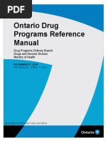 Ontario Drug Programs Reference Manual: Drug Programs Delivery Branch Drugs and Devices Division Ministry of Health