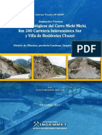 A6607-Insp - Tecn.Peligros - Geológicos Del Cerro - Michi - Michi M 240 Carretera Interoceánica Sur y Villa de Residentes Chuani-Puno PDF