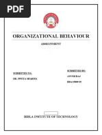 Organizational Behaviour: Assignment