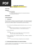 Compound Sentences: Objectives: Overview