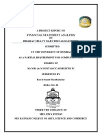 Financial Statement Analysis in Bhel