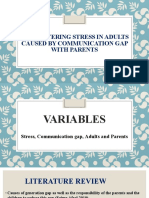 Encountering Stress in Adults Caused by Communication Gap With Parents