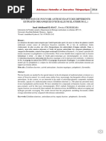 Estimation Du Pouvoir Antioxydant Des Différents Extraits Organiques D'ecballium Elaterium (L.)