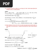 EXAMPLES-2.1: A Width, B X Depth, y 2.5 Y. Wetted Perimeter, P B+2 y 2.5+2 Y. A P