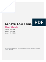 Lenovo TAB 7 Essential: User Guide