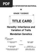 SIM Science G7 Heredity Inheritance and Variation of Traits Mendelian Genetics