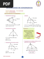 Aplicaciones de Congruencia de Triangulo 3ero Secundaria