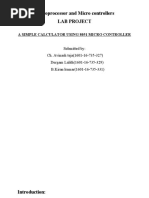 Microprocessor and Micro Controllers Lab Project: A Simple Calculator Using 8051 Micro Controller