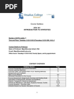 STA 101 Introduction To Statistics: Course Syllabus